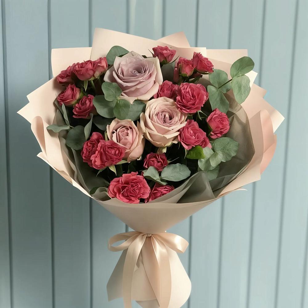 Букет цветов из: Гвоздики и Розы в Богане