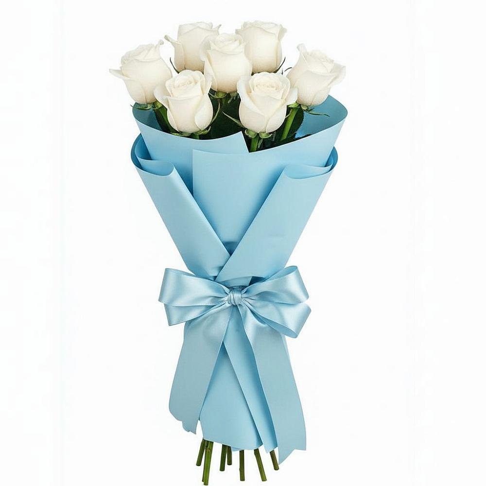 Букет 7 белых роз Проуд в Богане