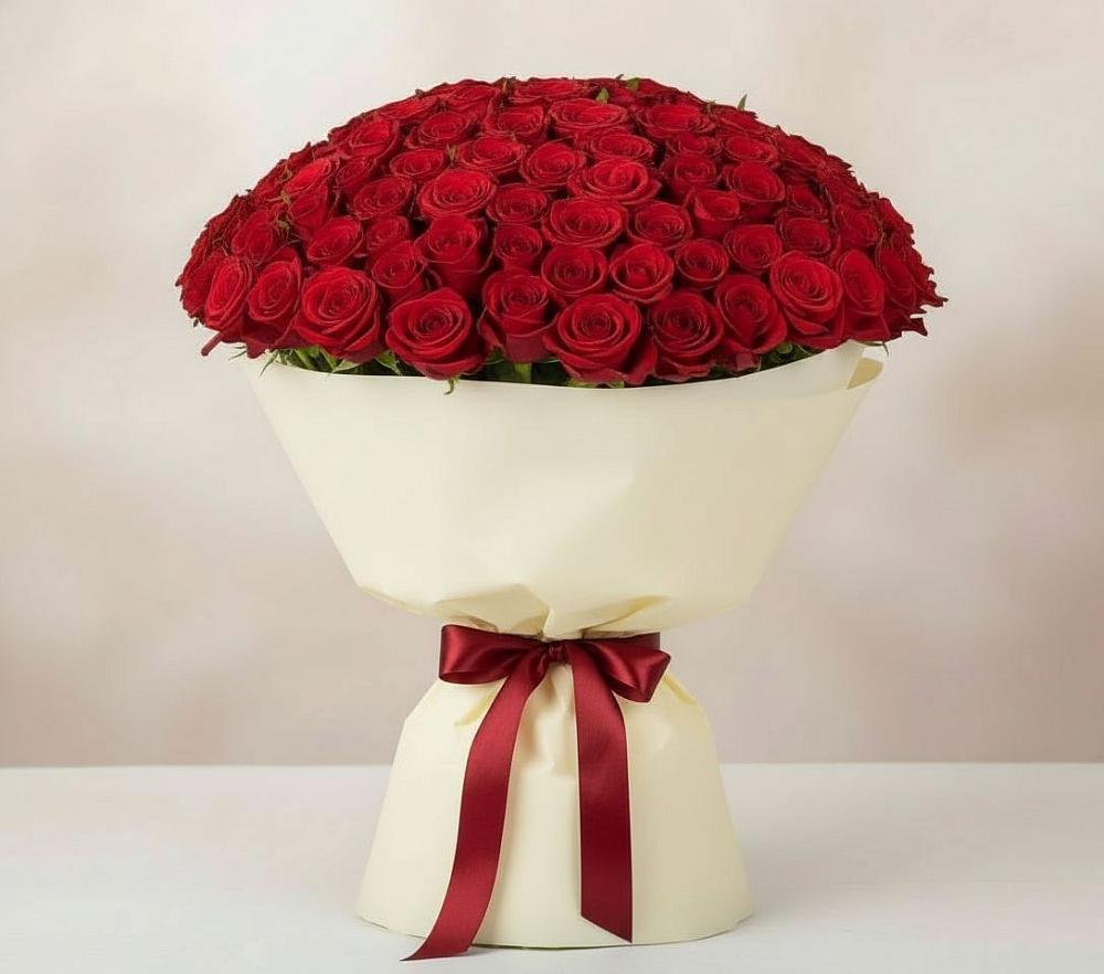 Букет 101 Красная роза Милано в Богане