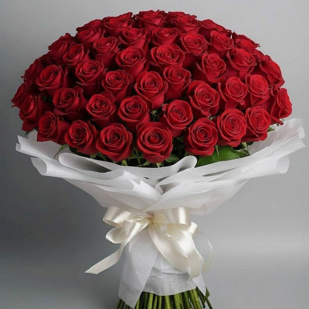 Букет 101 Красная роза Блэк Мэджик в Богане