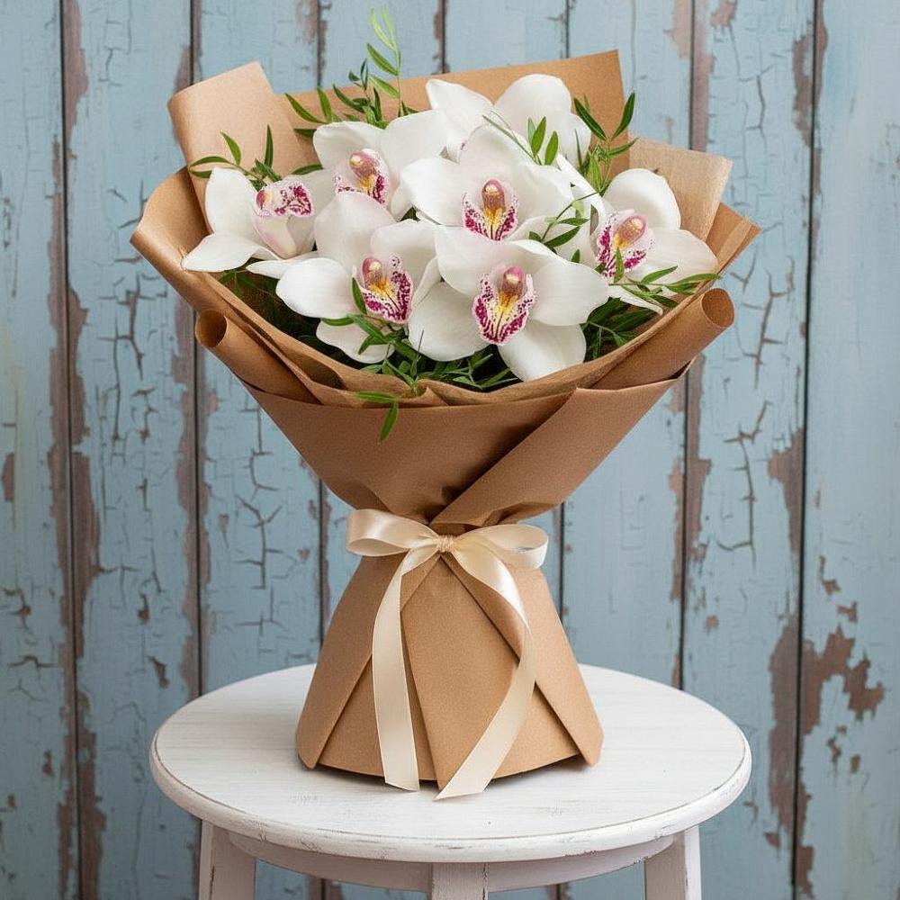 Букет цветов из: Орхидеи и Розы в Богане