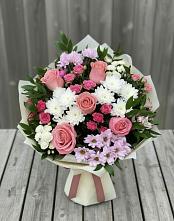 Букет цветов из:  Альстромерии, Гвоздики, Розы и Хризантемы #REPLACE_PRED# Богане