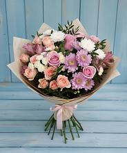 Букет цветов из:  Хризантемы, Розы и Альстромерии в Богане