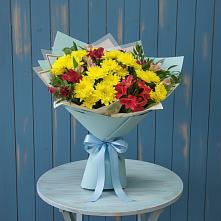 Букет цветов из:  Альстромерии и Хризантемы в Богане