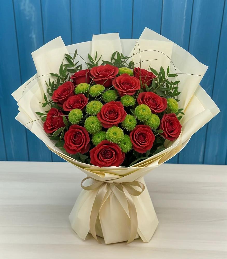 Букет цветов из: Розы и Хризантемы в Богане