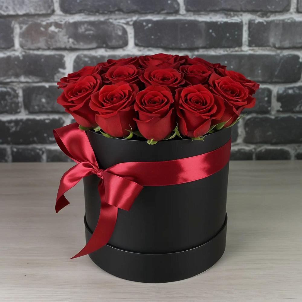 Цветочная композиция из Розы в шляпной коробке в Богане