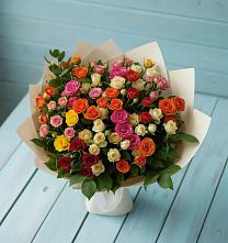 Букет Микс из разноцветных кустовых роз #REPLACE_PRED# Богане